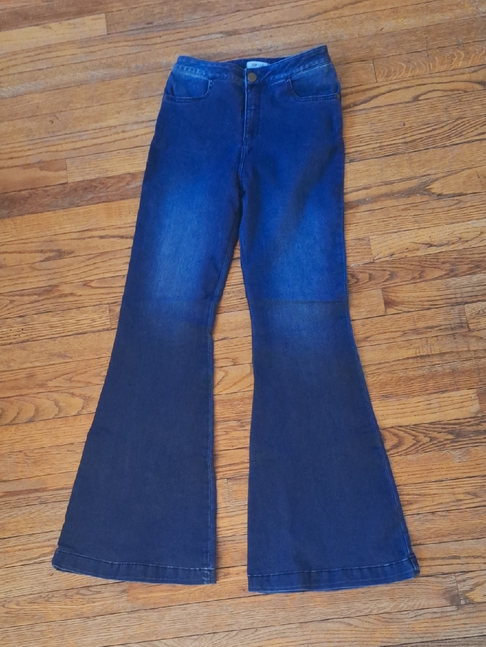 High-Rise Dark Blue Flare Jeans - Bell Bottoms